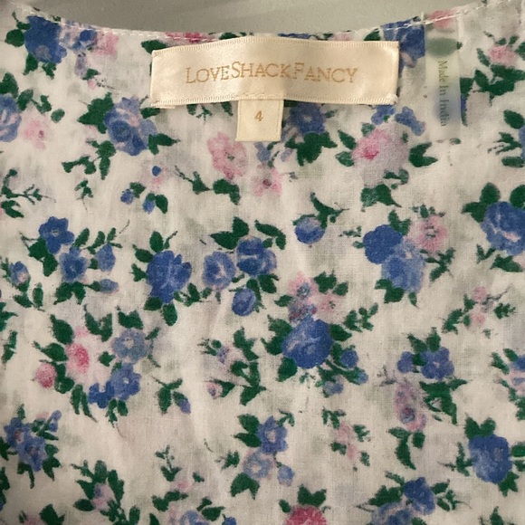 LoveShackFancy Cora Mini Dress Blue Jay Song - Picture 7 of 7